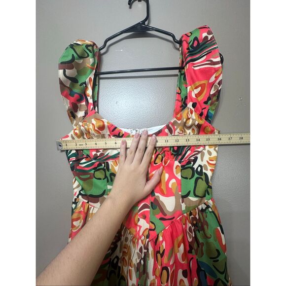 NWT Commense Print Low Cut Ruffle Short Jumpsuit Romper Women's Small - Picture 9 of 16